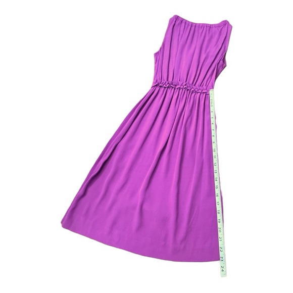 Kate Spade Katia Magenta Crepe Dress Sleeveless Midi Orange Tie Women’s Size S - Picture 5 of 9